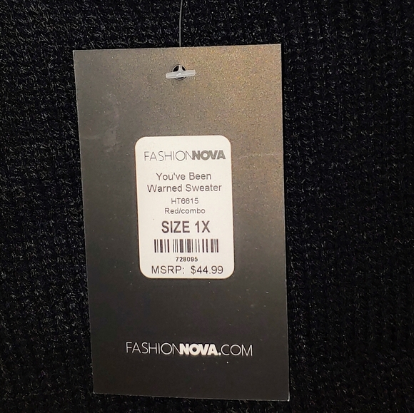 FashionNova Youve Been Warned Sweater Women 1X NWT - Picture 7 of 13